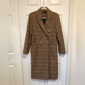 Topshop Plaid Peacoat